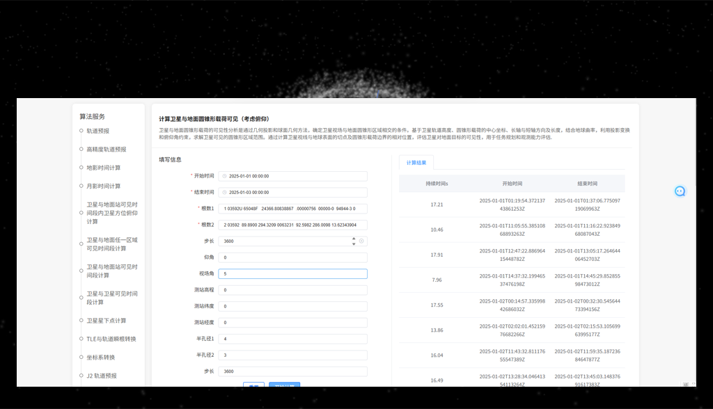 计算正方形载荷对地覆盖范围